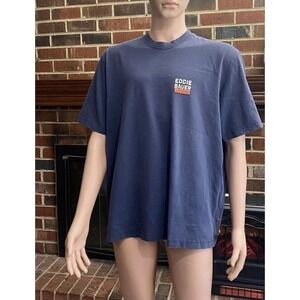 Eddie Bauer Mens Short Sleeve Pull Over fishing T Shirt Navy Size‎ XL 100%cotton